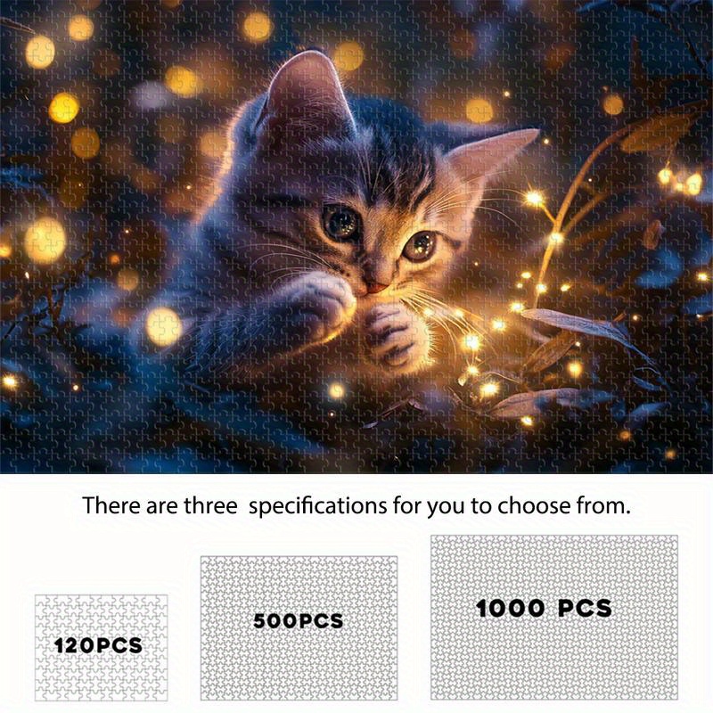 

Whimsy Woods 120/500/1000pcs Garden Cat - Challenging Diy Craft For Puzzle Enthusiasts, Ideal Gift For All , Bedroom Decor, Manufactured Wood, No Electricity Required, Featherless