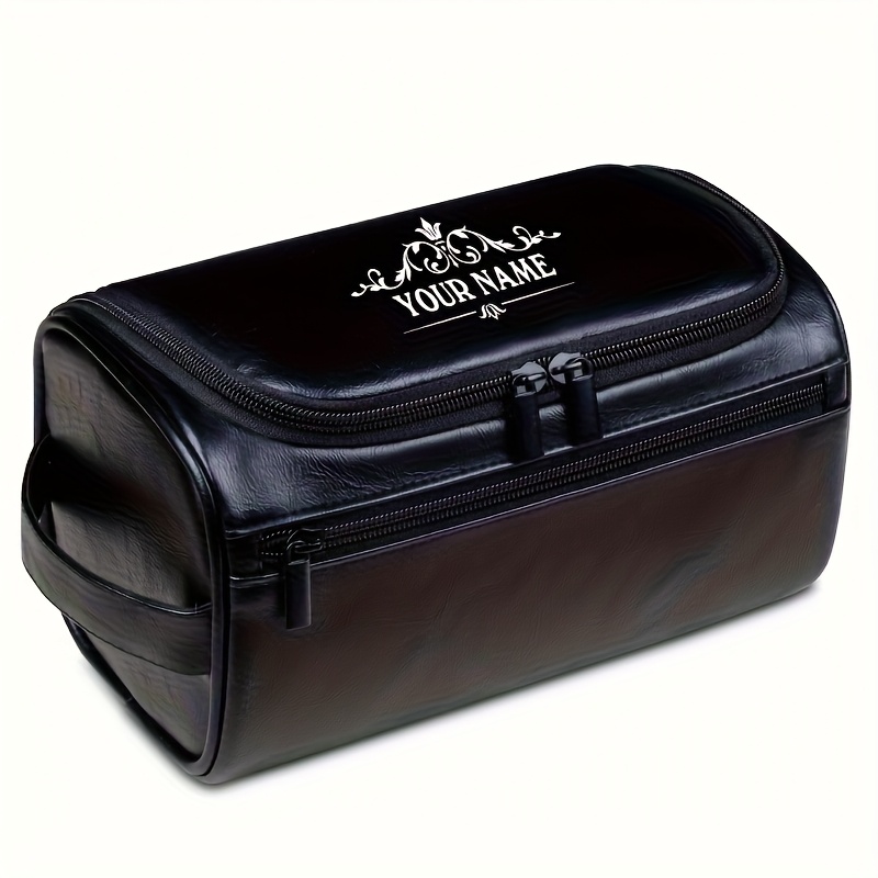 TEMU Customizable Men's Toiletries Bag With Initials, Personalized Large Travel Toiletries Organizer Hanging Toiletries Bag, Men's Travel Shaving Bag