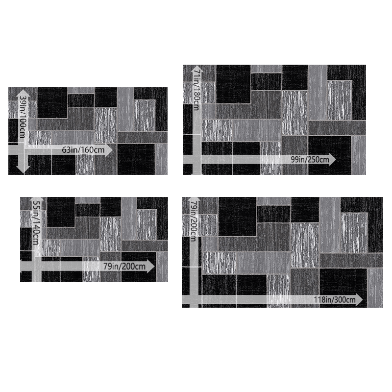 Large Rectangular Checkered Mat, Nordic Style