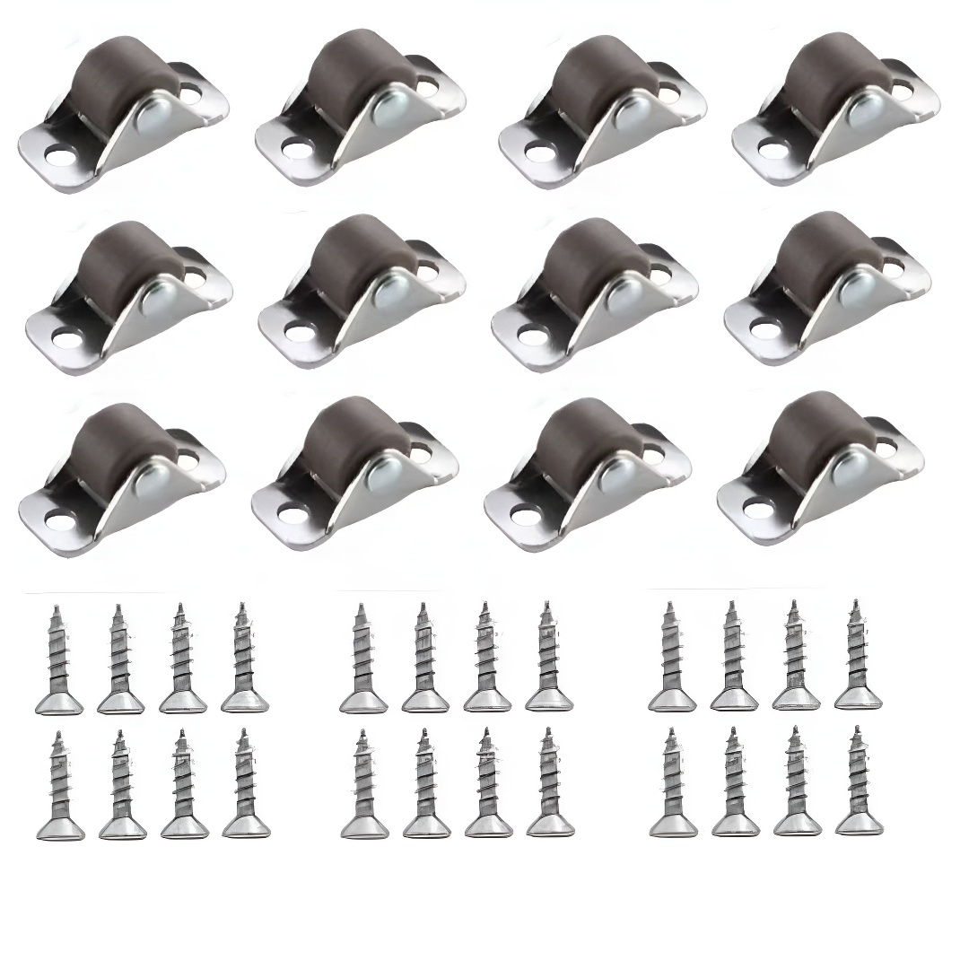 TEMU 32-teiliges Schwerlast-Rollen-Set (12 Rollen + 24 Schrauben) mit Verriegelung - Leises , geeignet für Schränke, Bücherregale, Möbel und Geräte -