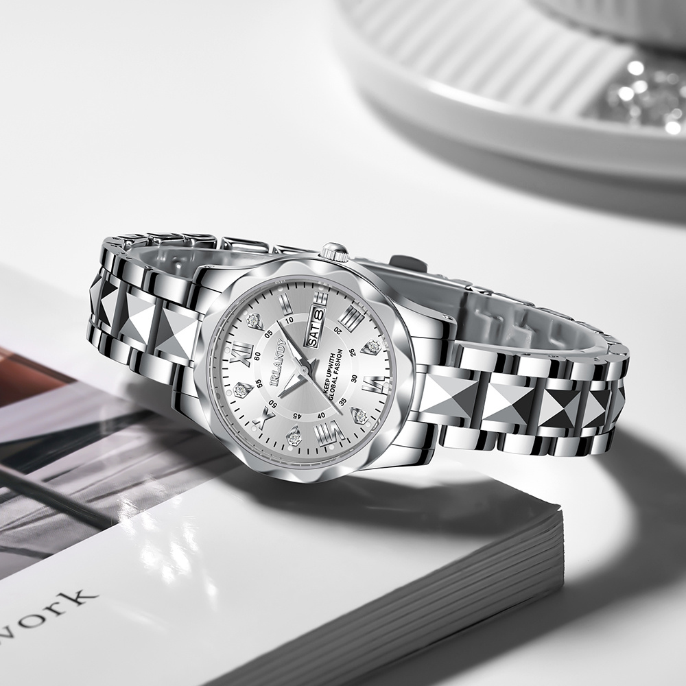 Women's Elegant Round Quartz Watch, Gift for Special Occasions