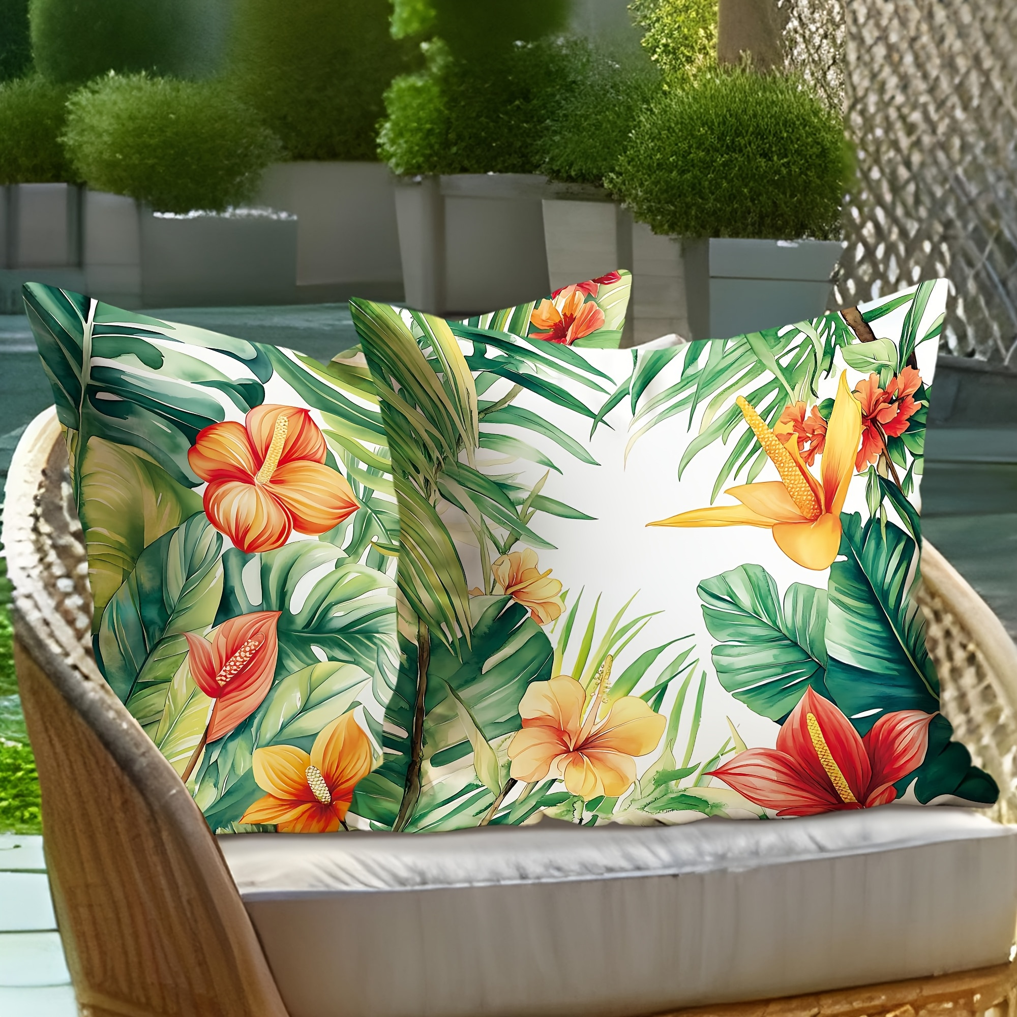 2d 4pcs throw pillow covers 17 x 17 inch palm leaf Temu