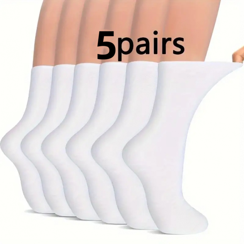 5 Pairs Of Socks, Suitable For Diabetics, Suitable For Swelling Or , Suitable For All People Including Diabetics Middle-aged Loose Socks, Men And Women Fit Feet, Wide Mouth, Comfortable And Slim, For