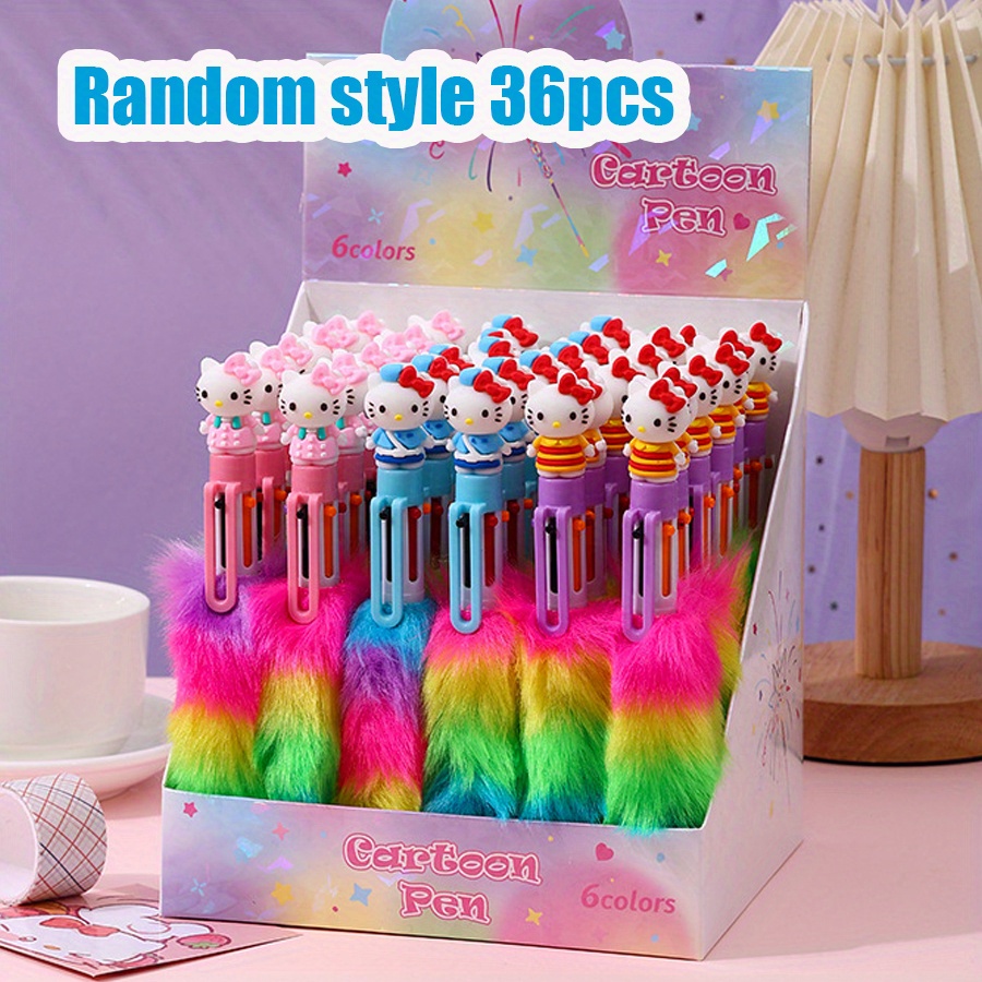 36 for   cartoon cute   6-  ballpoint pen set - retractable, fine point, durable plastic, ideal for students & office use, student stationery gift|  desig urable plastic pen, for   accessories Product details 6