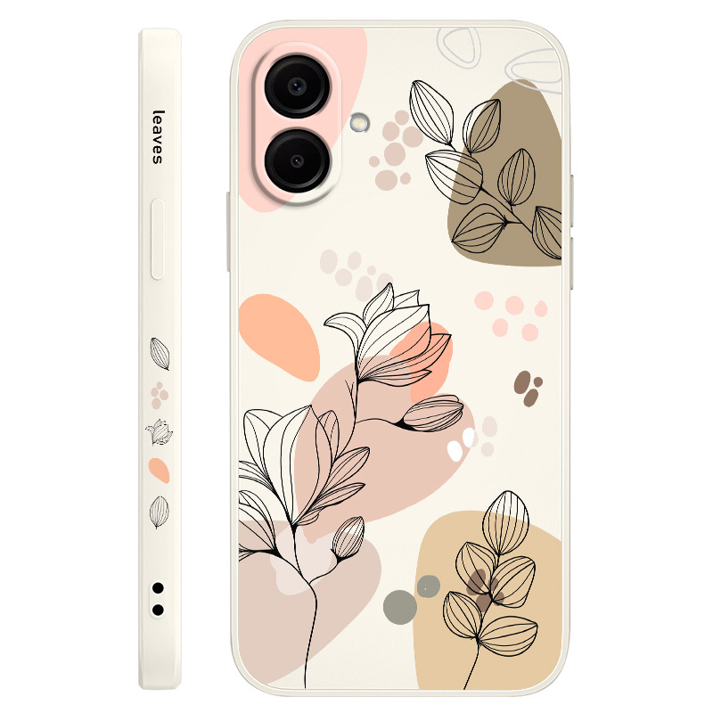TEMU Funda para Teléfono - Funda de Teléfono con Diseño de Hojas Lineales para Samsung Galaxy A07, Cubierta Anticaídas, Carcasa Blanda