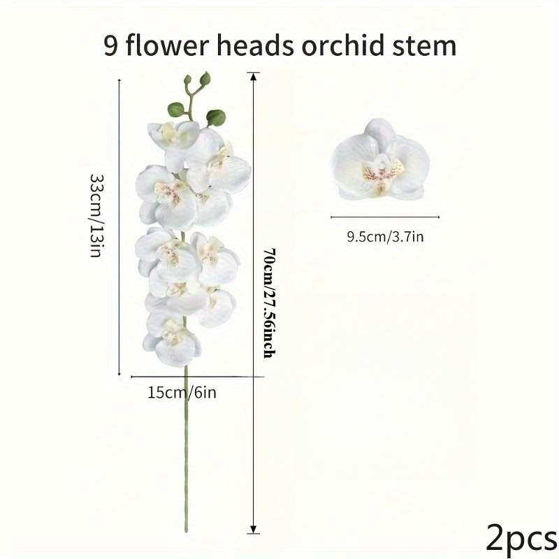 TEMU 2pcs Artificial Bouquet - Realistic Phalaenopsis Orchids With & Vase-compatible Suitable For, Table Centerpiece For Christmas, Mother's Day,