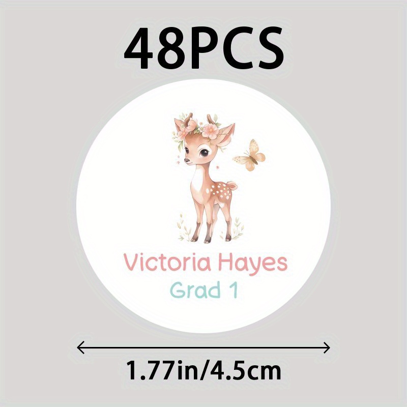 TEMU Customized 48/96 Names, Class Stickers, Personalized Stickers, Business Card Stickers, Information Stickers, Envelope Stickers, Jar Stickers,