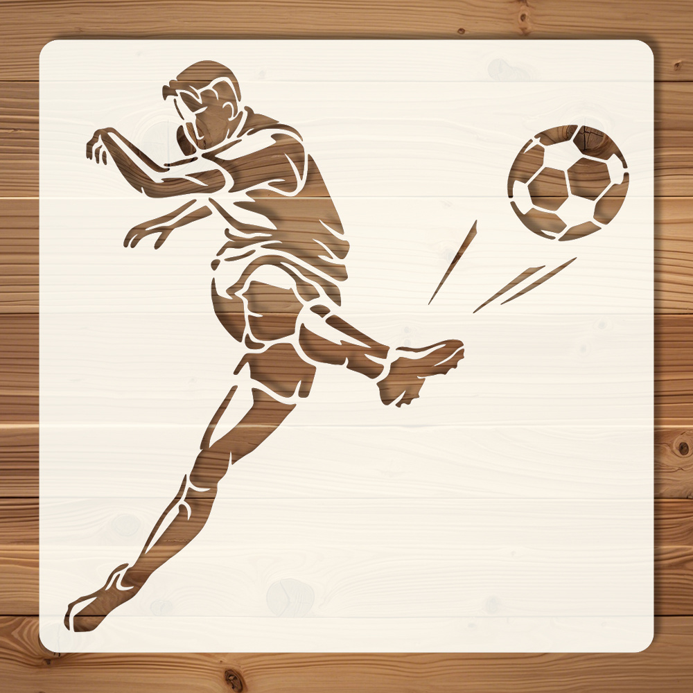 12-teiliges Fußball Schablonen Set - Wiederverwendbare Zeichenschablonen