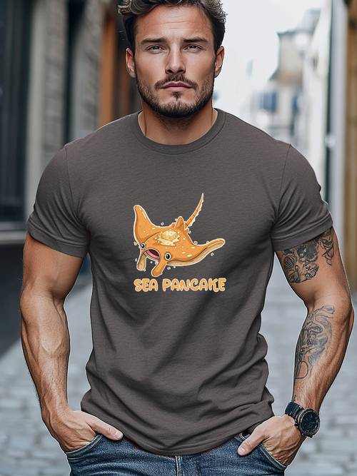 t-shirt 100 % taille pour homme, disponible en plusieurs couleurs, confortable et , simple et , t-shirt dété décontracté à manches courtes et col ras du cou avec motif sea pancake, convient pour et le fitness, taille