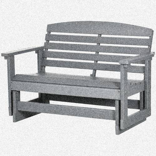 2 person outdoor glider bench ergonomic light gray patio loveseat with slatted hdpe frame stainless steel support and armrests for backyard garden or porch
