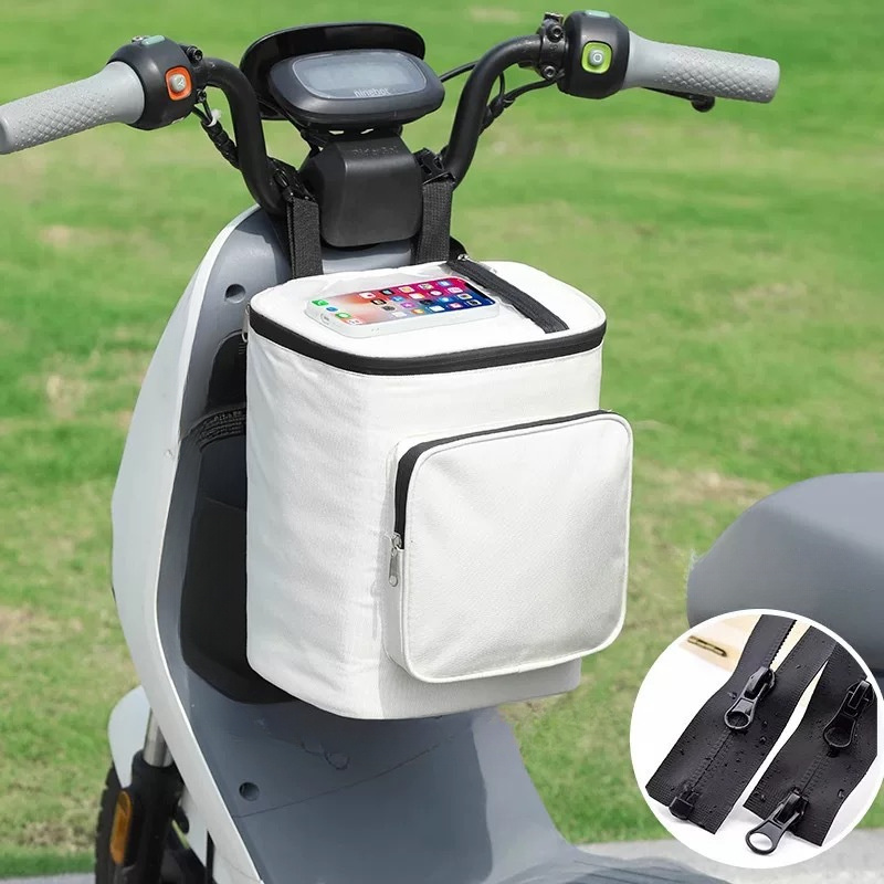 1pc white black motorcycle storage bag adjustable strap large capacity for commuting and travel durable electric bike saddlebag ideal gift for essential for comfortable rides Product details 6
