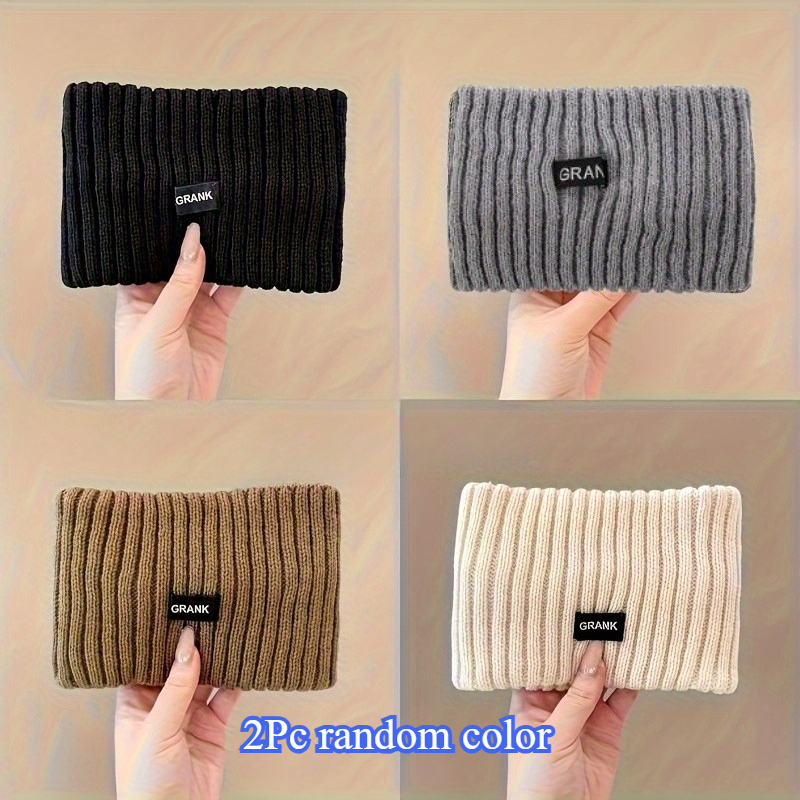 TEMU Random 2pcs Women&;s Headband With Winter Warm Ear Muffs, Comfortable Solid Color Hairband