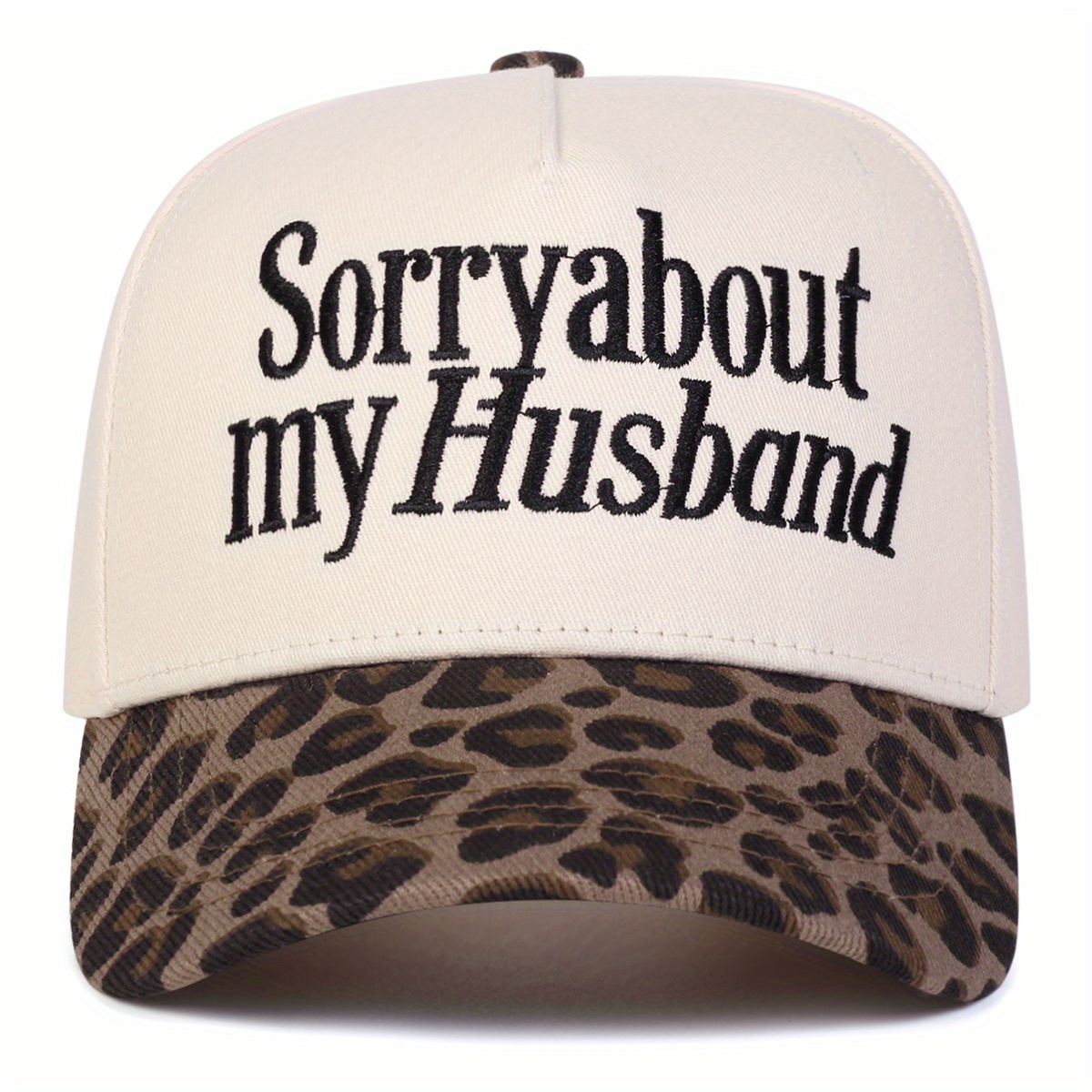 TEMU 1 Women's "sorry About My Husband" Baseball , Fashionable Five-panel Hat, Adjustable Outdoor Casual , Suitable For Spring And Autumn Travel,