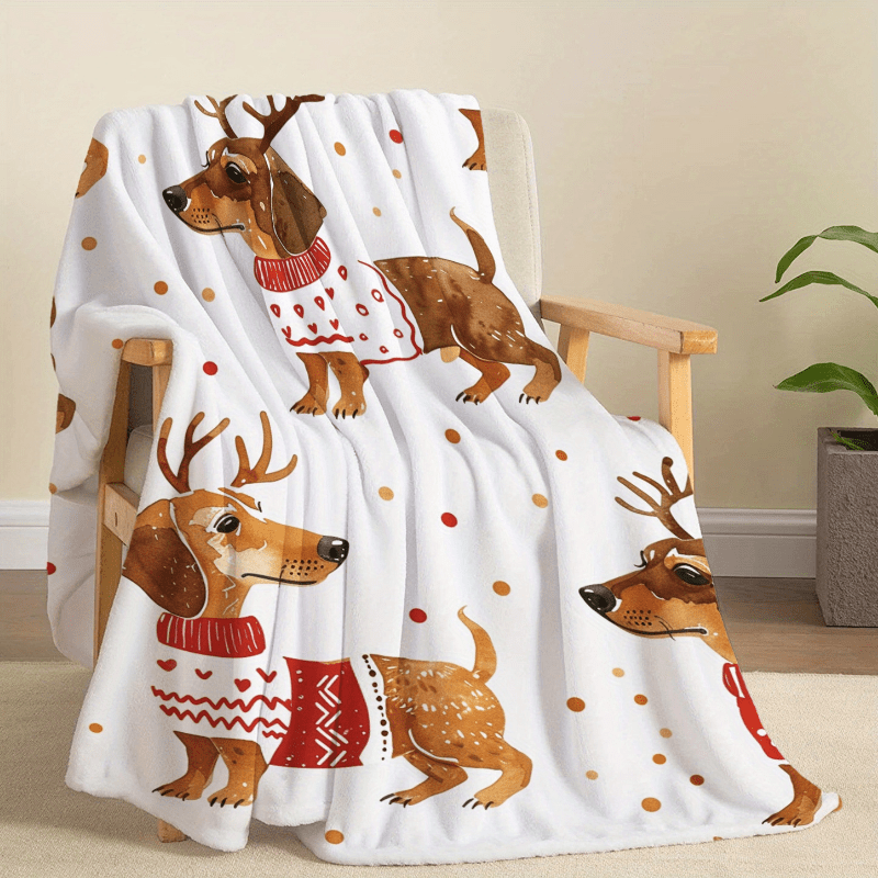 

1 Polyester Blanket Christmas -knitted, Quilted, , , Suitable For Bed, Sofa, , , Camping And -, All