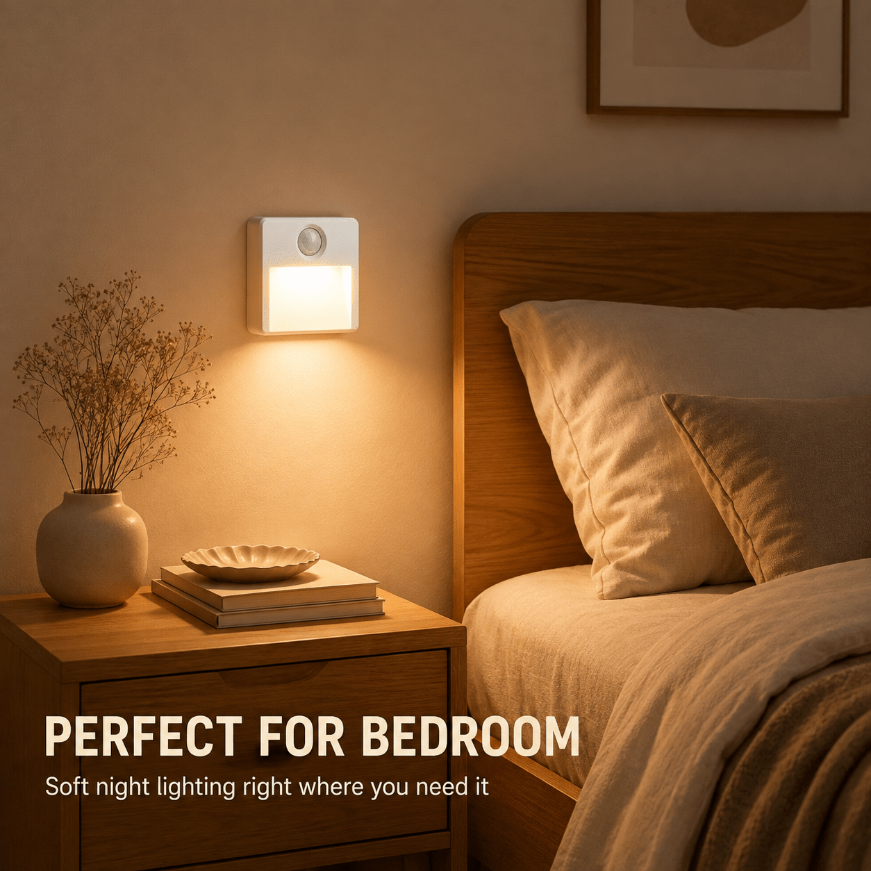 TEMU Lampe à détecteur de mouvement rechargeable, luminaire mural magnétique à LED à 3 couleurs et à intensité variable, lampe de placard à coller