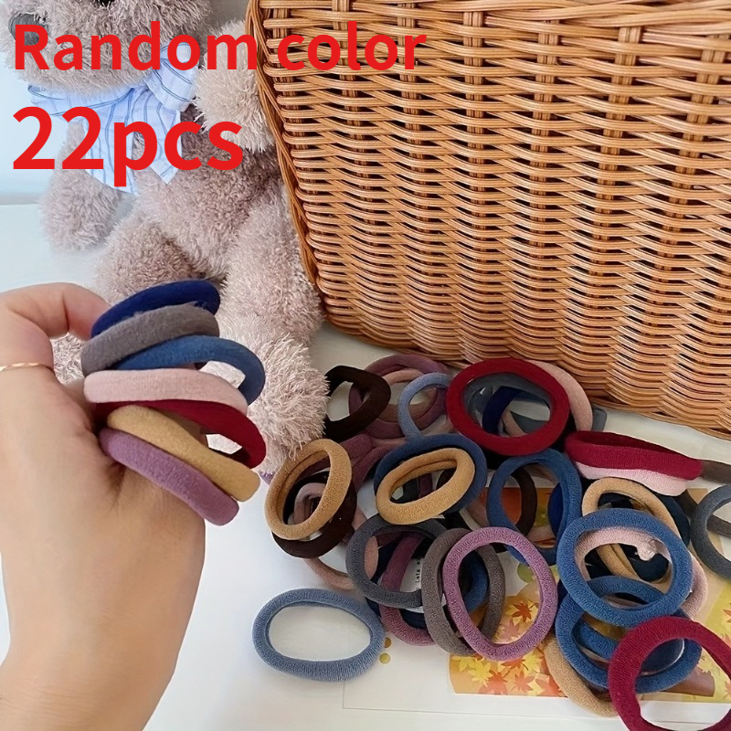 TEMU Colori Assortiti 22 Pezzi Elastici ad Elasticit�/Elastici per Capelli Senza Cuciture/ per Capelli Facili da da Donna - per Capelli/Aggiustamenti