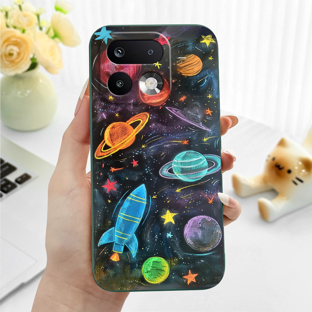 TEMU Phone Case - Minimal Planet Phone Case For Oppo Realme 5 5i 6 7 8 11 12 13 14 15t 15x 16 Pro Plus Prevention Cover Soft Shell