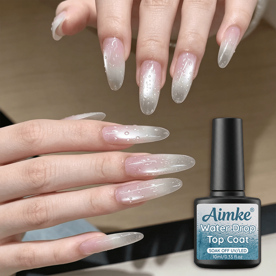 Aimke Water Coat Gel Create Realistic 3d Water On Nails Glossy Long Lasting Soak Off Led Nail Seal Gel For Diy Nail Manicure