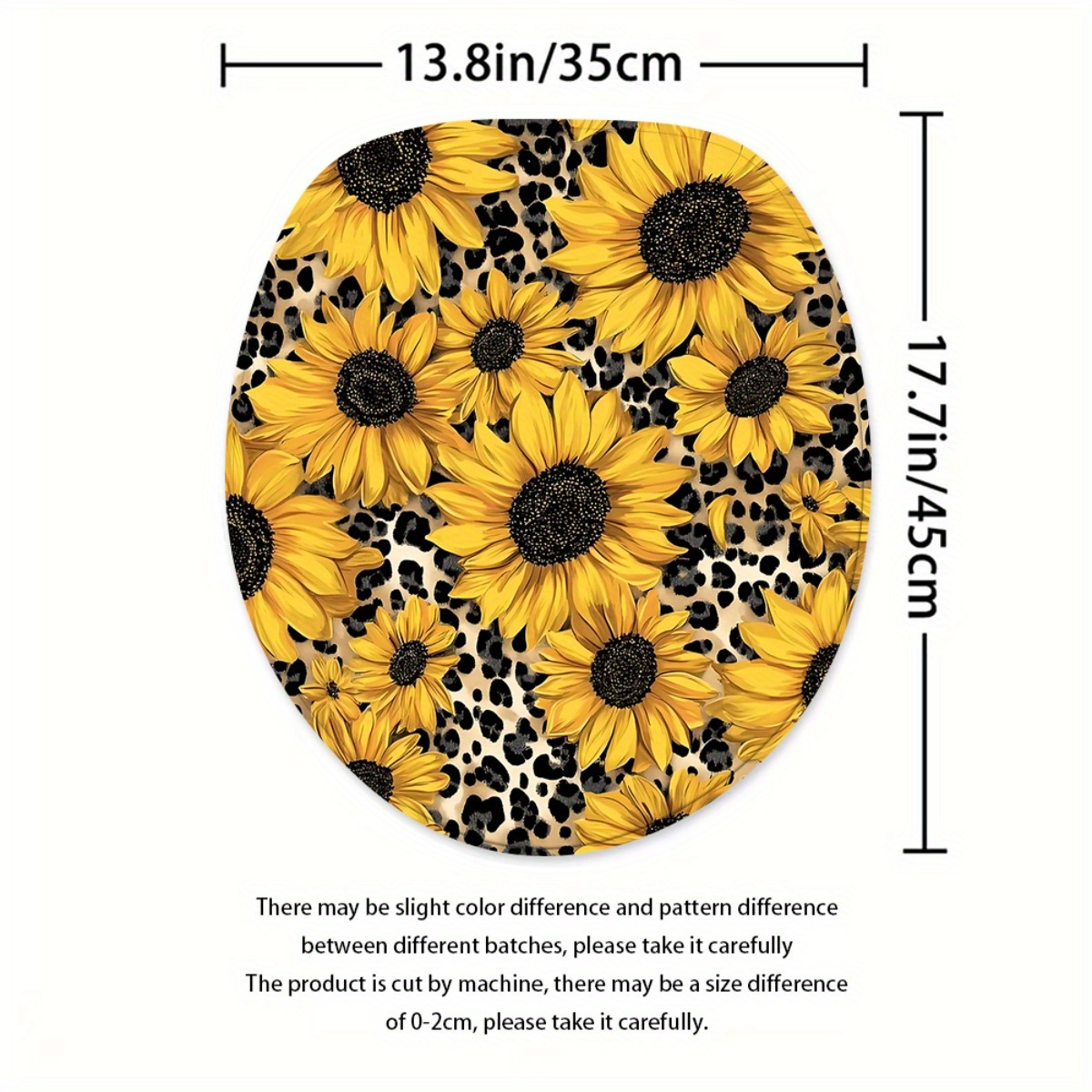 Sunflower Bathroom Set with Shower Curtain and Non-Slip Mats