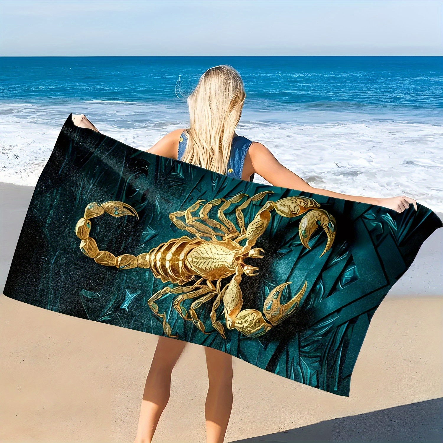 Golden Scorpion Beach Towel Large Quick-drying Comfortable Towel_voghion.com