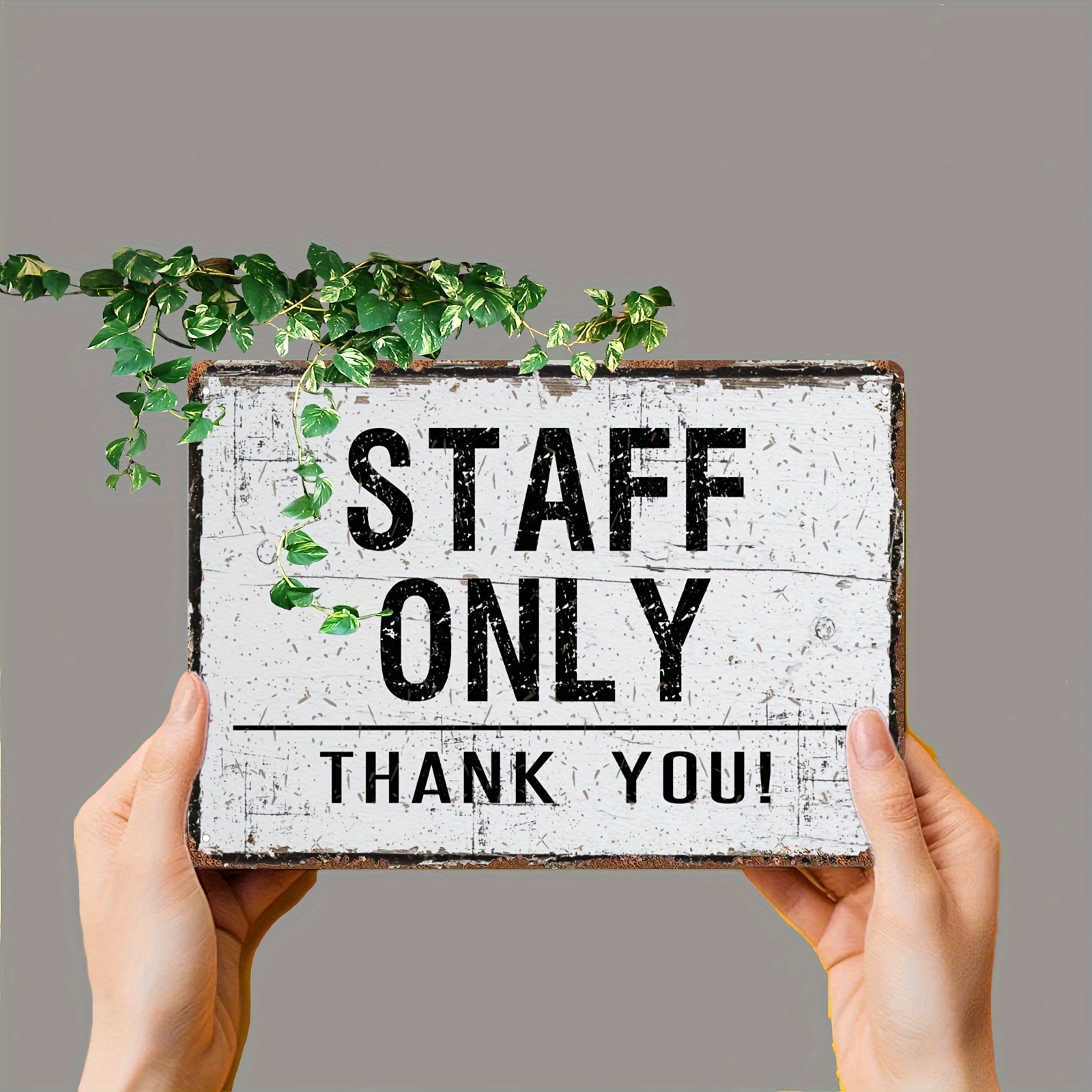 TEMU 2d Flat, Single Piece Vintage "" Metal Wall Sign - Rustic Distressed Iron Decorative Art Suitable For Farmhouse, Office, And Small Business -