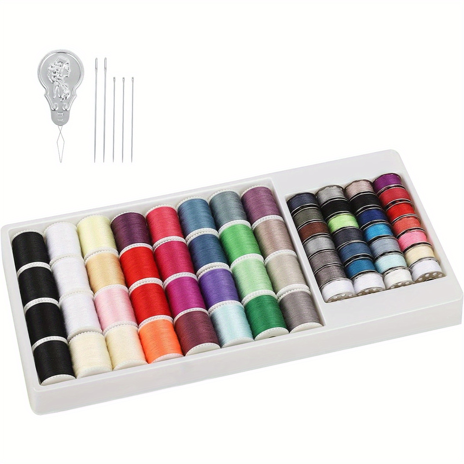 

60pcs Sewing Thread Kit Assorted Polyester Spools, Bobbins, Metal & For & Sewing