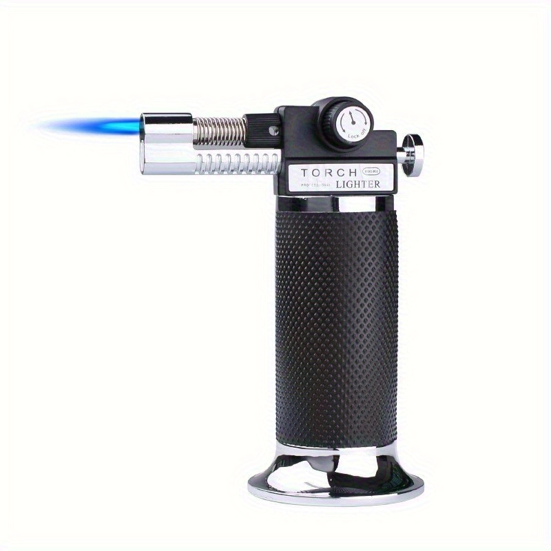 TEMU (no Butane Gas) , Straight Jet Flame Lighter, Metal Outdoor Windproof Lighter, High Lighter, Gas Lighter, Adjustable Flame Size, Suitable For