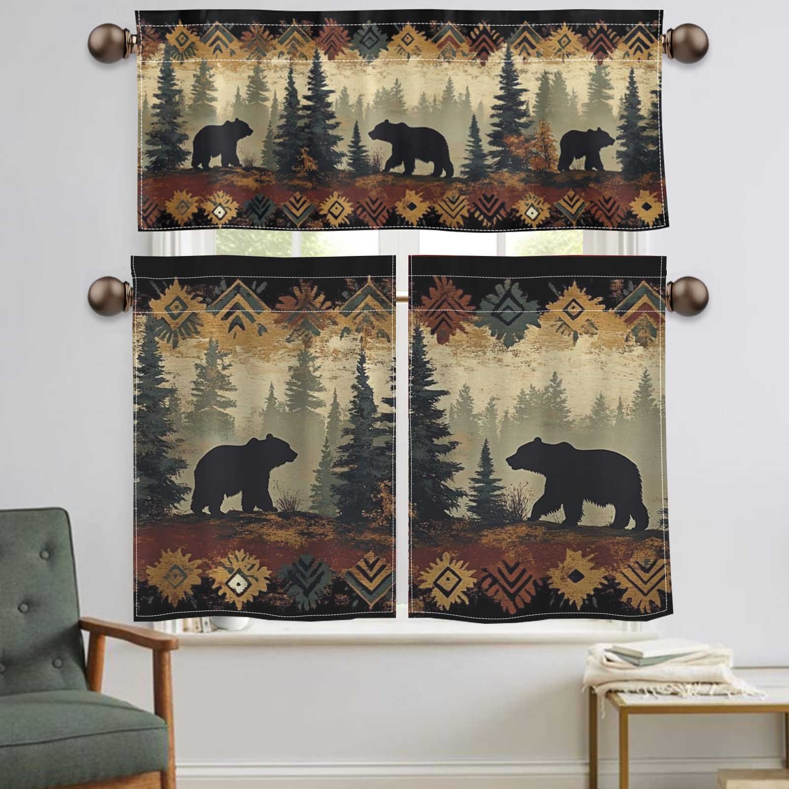 

1/2pcs Bear Valance Curtains, Bathroom Small Curtains Christmas Curtains Decor, And For