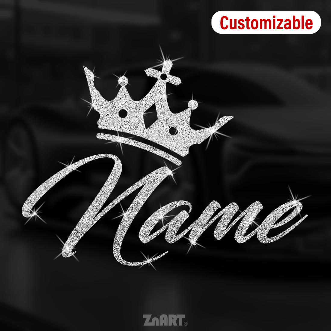 TEMU 1pc Custom Queen King Decal, Shimmery Car Stickers, Suitable For Motorcycles, Trucks, Cars, Laptops, And Any Object With A , Removable Leaves No