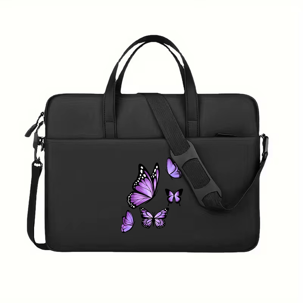 TEMU Gradient Purple Simple Lightweight Portable Laptop Bag, Portable Business Travel Laptop Sleeve, Crossbody Office Laptop Bag With Zipper