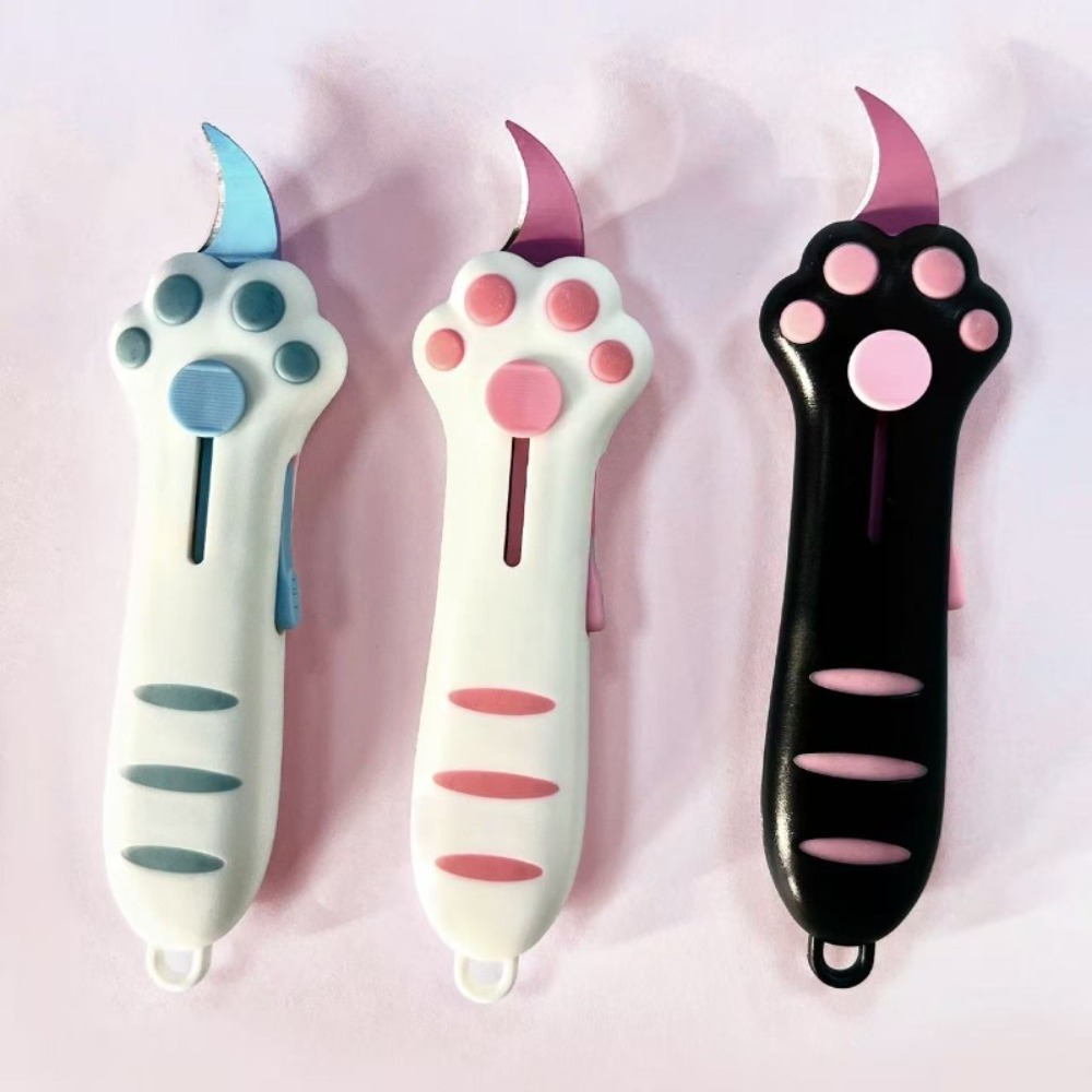TEMU Mini Portable, Alloy Steel Blade, Cute Cat Paw Shape, Practical Pocket Knife, Suitable For Handicrafts, Office, Packaging, Scrapbooks, Etc., An Ideal Small Gift For Enth