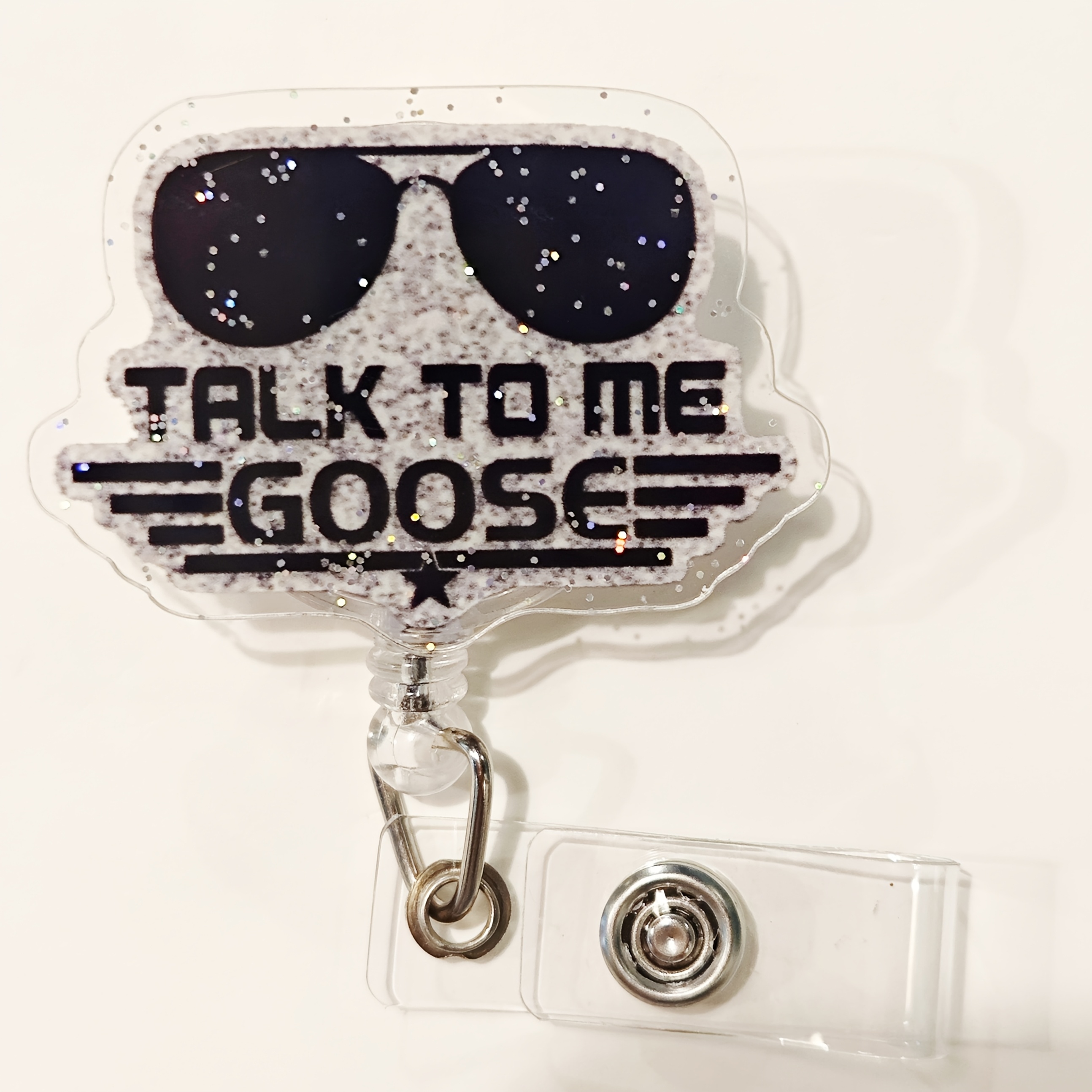 TEMU 2d Fun Creative Retractable Badge Holder, Lightweight, With Belt Clip, Perfect For Nurses, Workers, Doctors, Rns, And Cnas, Displays And Sturdy