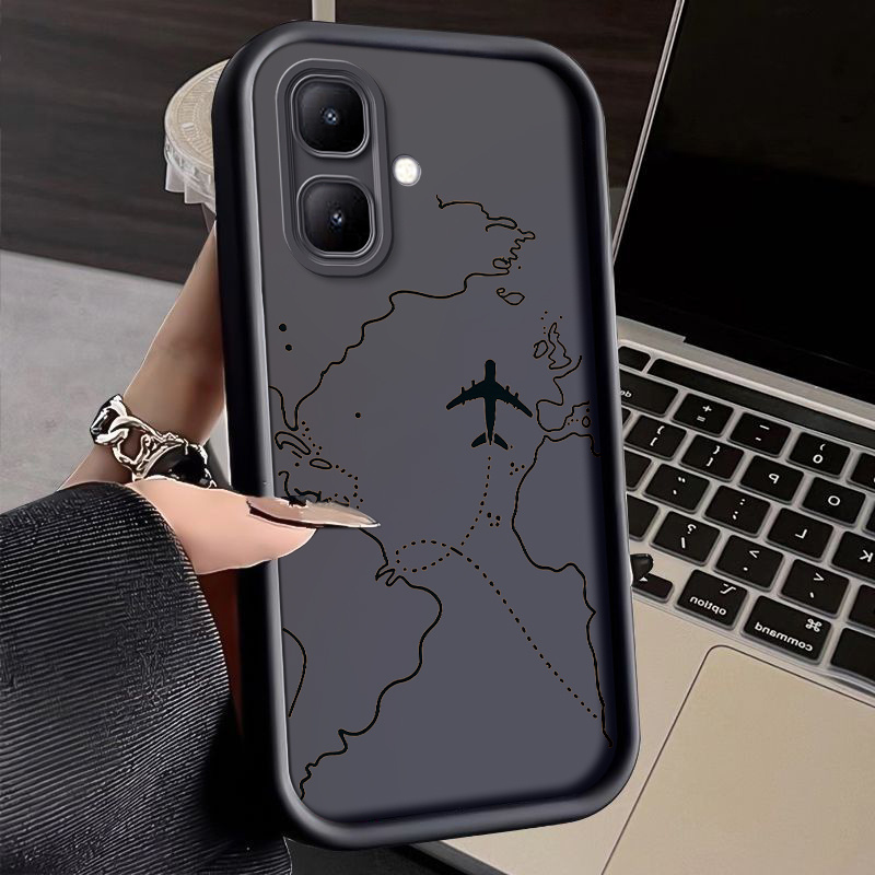 TEMU М'який протиударний чохол для Infinix Smart 10, Smart 10 PLUS, Smart 9, Smart 8, Smart , Smart 6 та Smart 5 з візерунком авіарейсів, захист