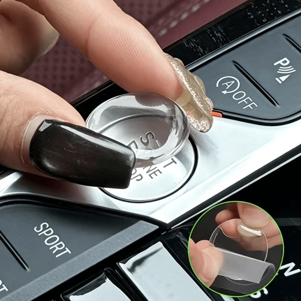 TEMU Adhesivo protector transparente de cristal para botón de encendido de coche, adecuado para Toyota RAV4, adhesivo protector del botón de /parada,