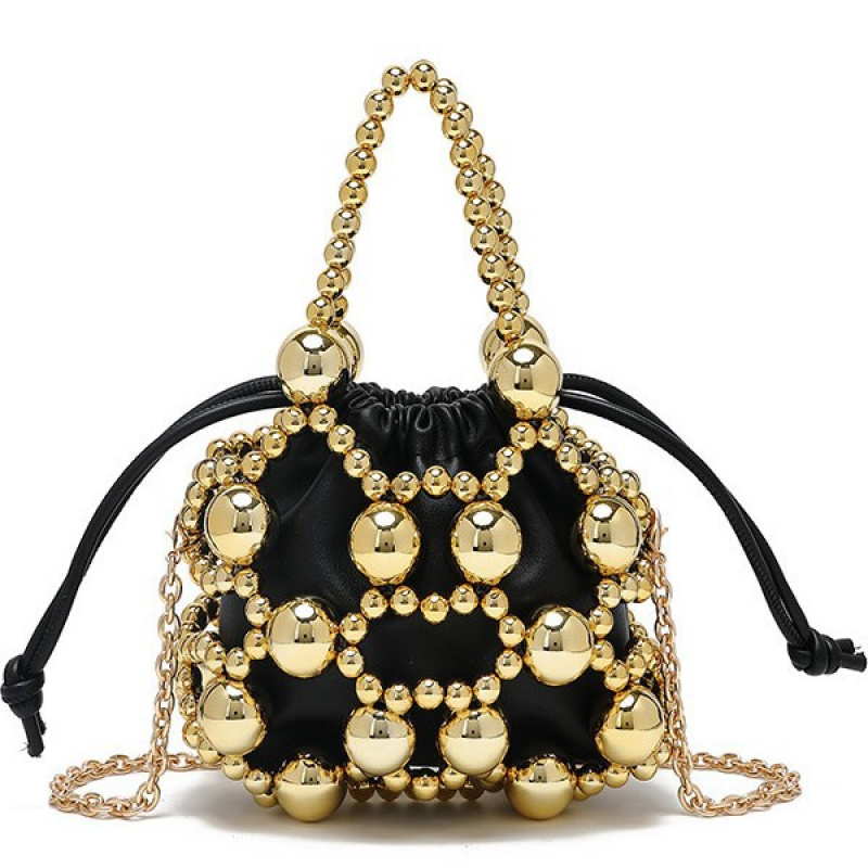 2026 New Model High-end Handheld Crossbody Bag With Exquisite Hollowed-out Metal Beaded Woven Design