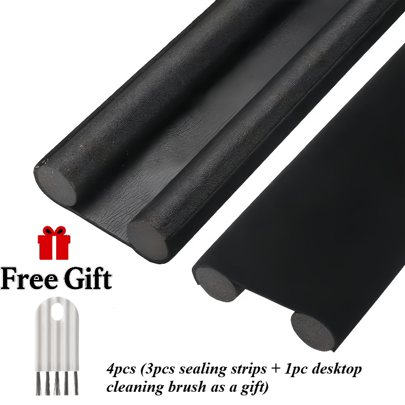 TEMU 4pcs (3pcs Bandes d'étanchéité et 1pc Brosse de nettoyage de bureau) Bande d'étanchéité pour porte usage commercial à domestique - Silencieuse,