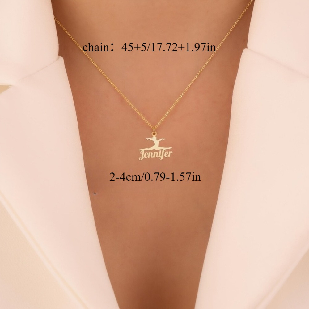 Women's Personalized Dancer Name Necklace — Stainless Steel Pendant