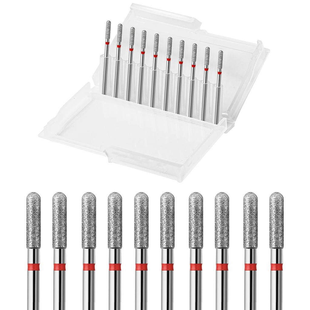 TEMU 10pcs Round Cuticle Drill Bits, Carbide Bits For Dead Skin Removal And Nail Shaping, 3/32'' 2 Way Rotate, Professional Manicure Pedicure Salon