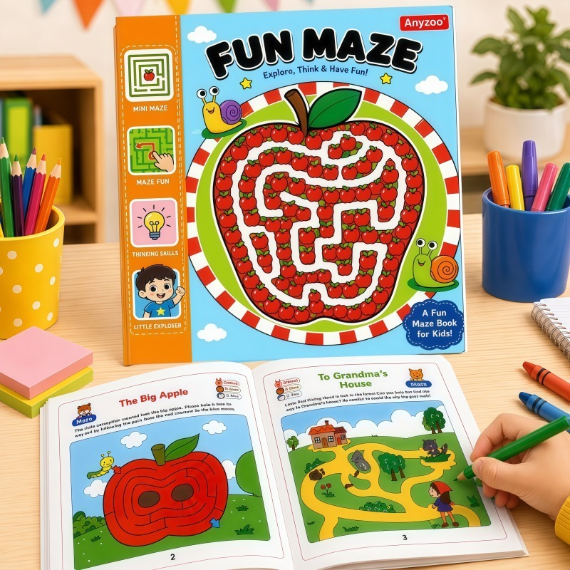 60-Page Maze Game Book for Fun Learning