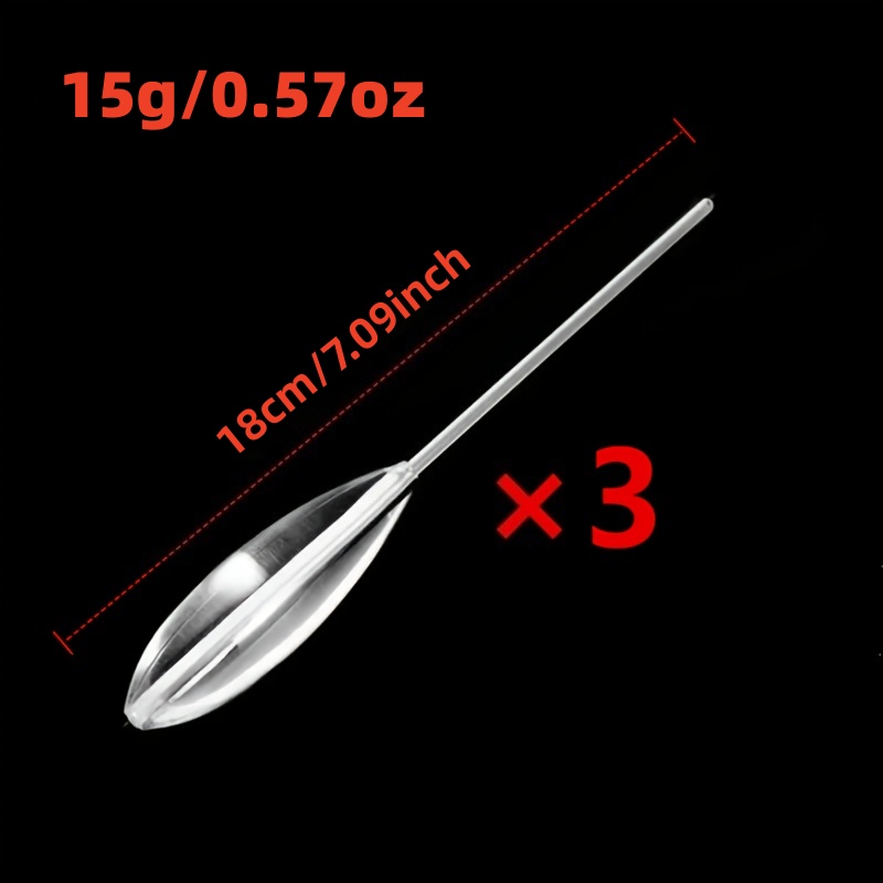 TEMU 3pcs Floats (casting Aid For Fishing) For Fly Hooks/spinning Lures - Designed With A Guide Tube To Cast Farther - Sinking Floats To Tackle