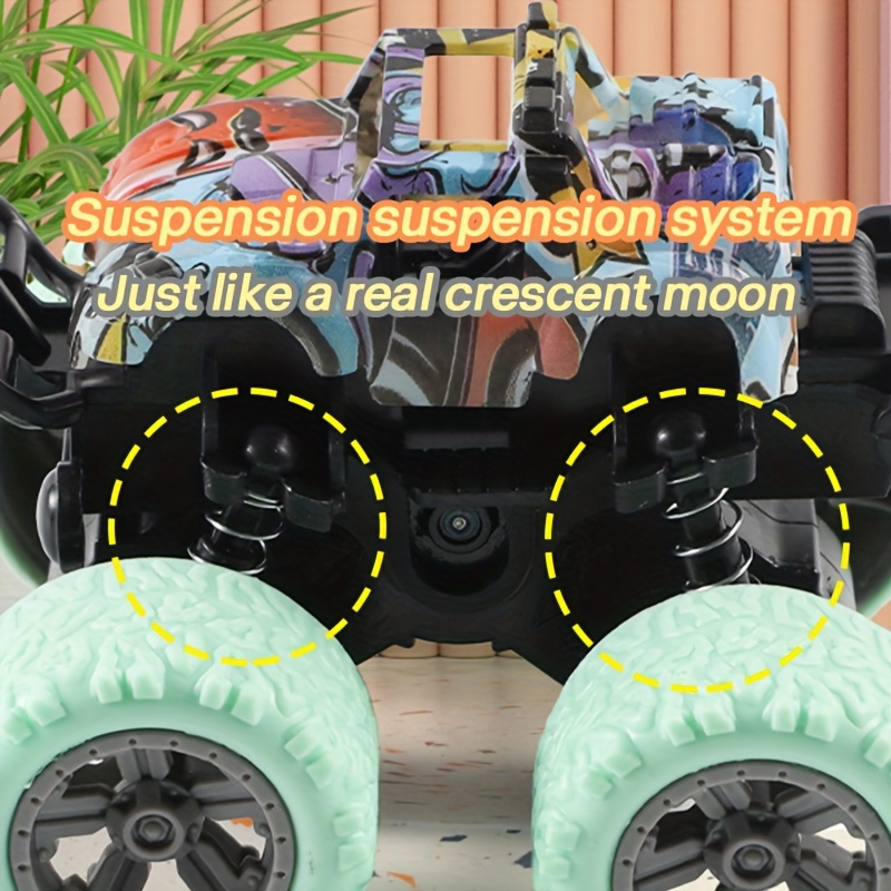 police car rotatable Four-wheel Drive Inertial Stunt Off-road Vehicle Model Children's Toy Boy Toy Car Stall Toy Inertial Off-road Vehicle Toys Super Resistant Climbing, As Halloween Gift