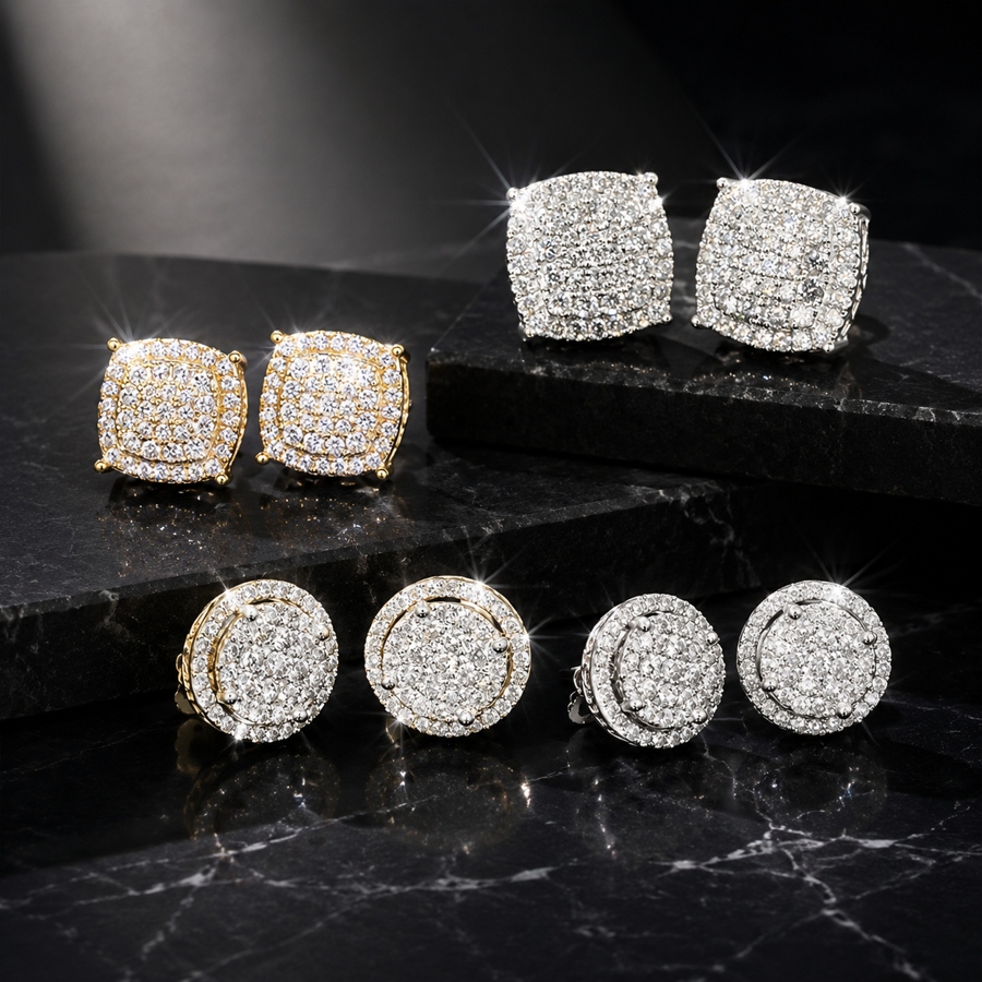 TEMU 8pcs Fashion Multi-piece Stud Earrings Set, Gorgeous Cluster Style, Simple & Elegant, Fits Outfits, Ideal For Christmas, Halloween, Birthday,