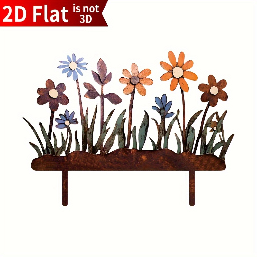 E-shop 2D-Flach, 2D-Flache 2D-Acrylplatte, . Gartenzaun aus Acryl im Landhausstil – Bunter, winddichter, wetterfester dekorativer für den Außenbereich,