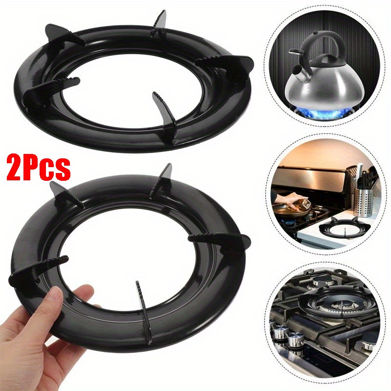 TEMU 2pcs 22.5cm Gas Stove Cover Non-slip Stove Frame Gas Stove Cover Cast Iron Wok Pan Support Rack, Gas Stove Burner Cover, Gas Stove Burner Head