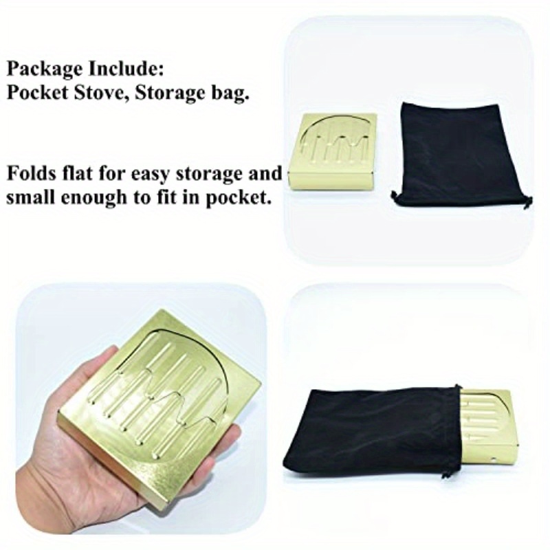 Ultralight Camp Mini Pocket Folding Stove - Compact Portable Camping Stove with Ventilation Holes, Durable Metal Construction for Backpacking, Hunting & Outdoor Adventures, Camping Stove Portable, Adventure Gear, Sleek Metallic Finish, Sturdy Metal Construction