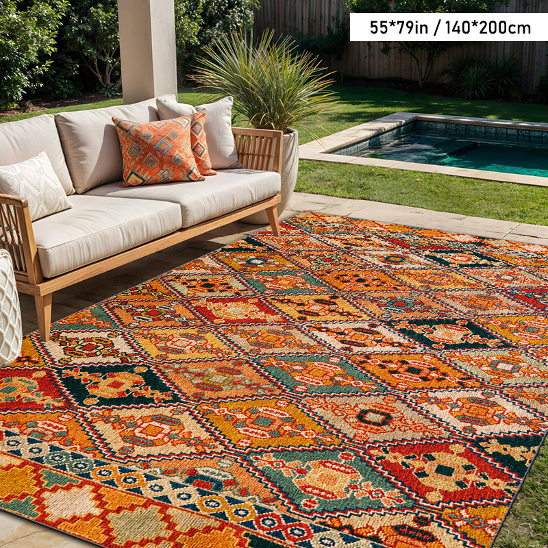 1pc bohemian style decorative mat outdoor rugs suitable for patios   gardens   machine washable