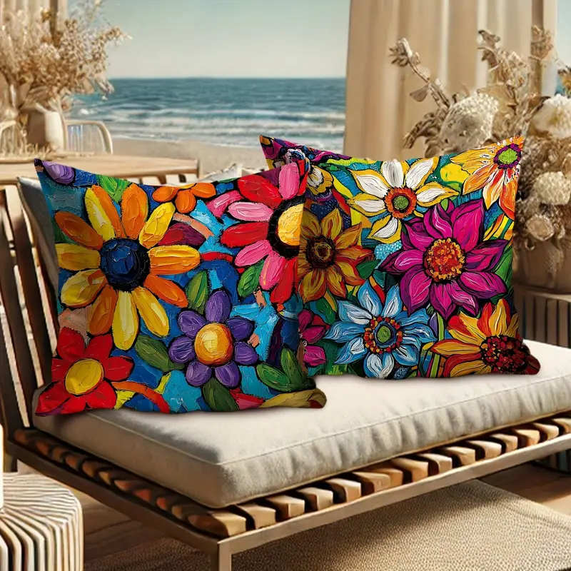 4pcs double sided printed retro floral pillow covers soft short plush with zipper closure machine washable multiple sizes for living room bedroom sofa decor pillows for couch styling vibrant prints durable fabric decorative pillows interior designers bedroom accents vintage style textile accent pillows stylish 2d flat Product details 8