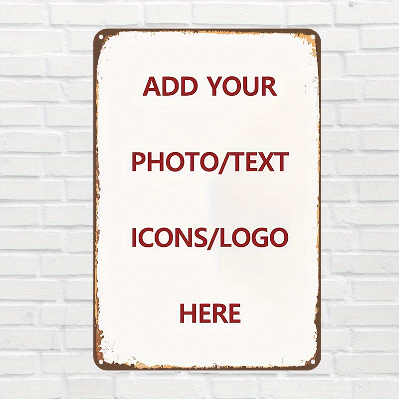 E-shop Personalisierbares Vintage-Metallschild - (12X8 Zoll/30X20 cm) Wandkunst für Zuhause, geeignet für Schlafzimmer, Wohnzimmer, Bars und Büros -