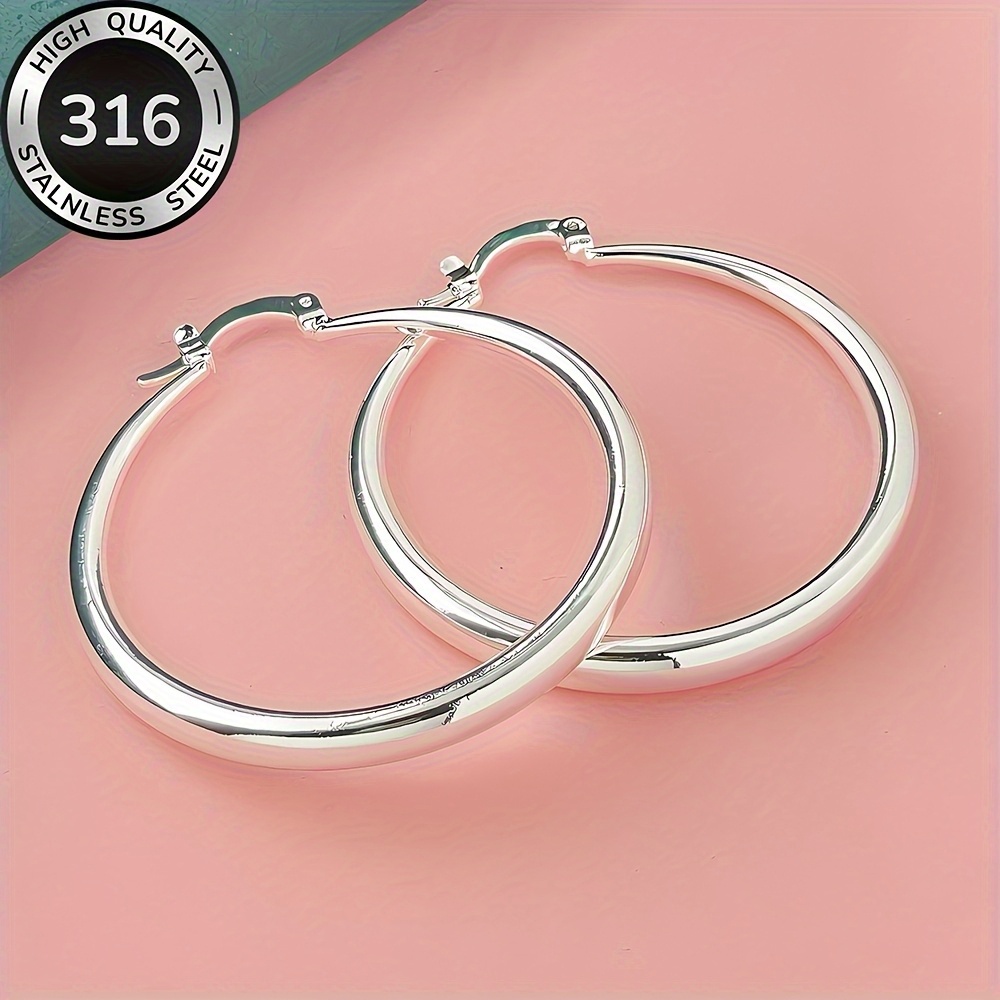 Image of Allergy-proof Stainless Steel Earrings, Comfortable And Versatile, Easy And Elegant. High-quality Fashion Earrings For Women' Wear Or For Parties. Jewelry Additions, A For Women