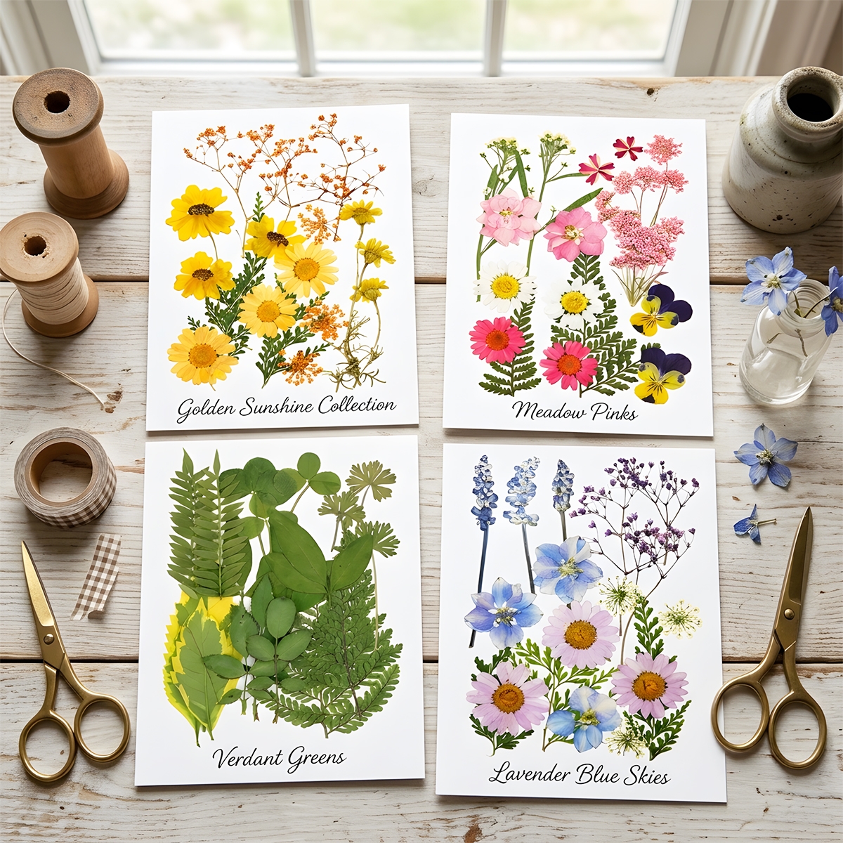 Image of 71pcs Dried Pressed Flowers For Resin Crafts, Real Pressed Wildflowers Leaves Bulk With Tweezer For Epoxy Resin Jewelry Molds, Candle Soap Making, , Bookmark, Nails Decor